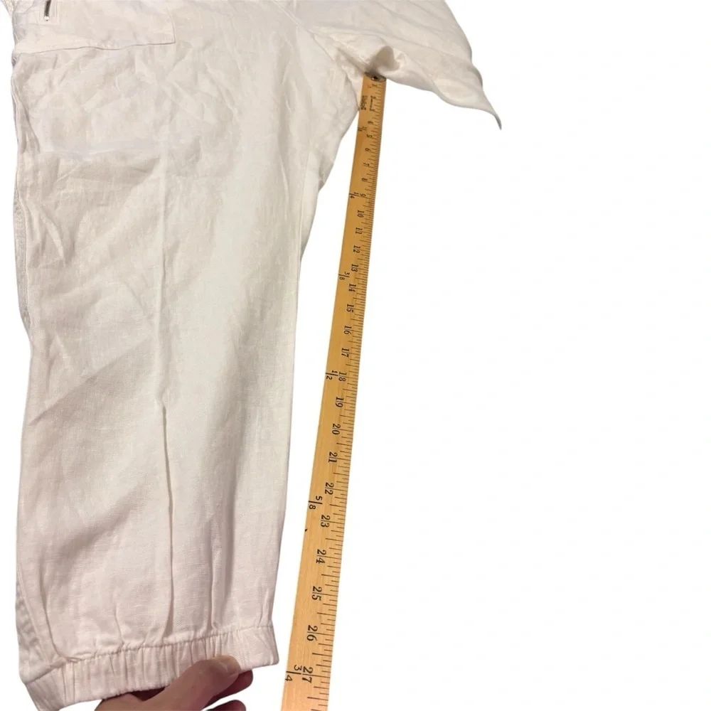 Athleta Cabo Linen Jogger White Pants Women’s Size 22 NEW